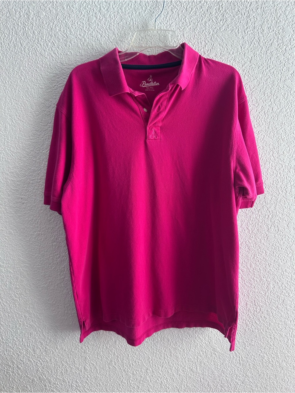 Pendleton XL Magenta Hot Pink Polo Shirt Embroidered Logo Preppy Golf Y2K